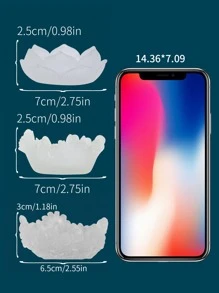 3pcs Flower Design Candle Holder - Clear - View 6