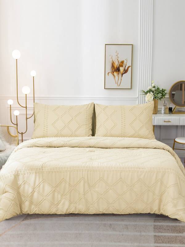 Plain Quilted Bedspread Set SHEIN USA
