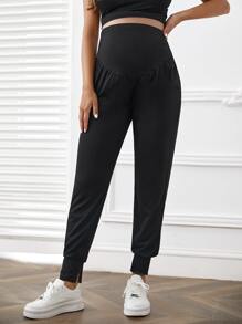 SHEIN Maternity Adjustable Waist Split Hem Pants