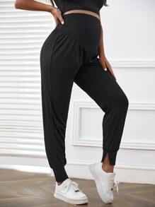 SHEIN Maternity Adjustable Waist Split Hem Pants