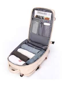 Women's Travel Backpack, Casual Weekend Bag With Laptop Compartment, Lightweight And Large Capacity, Suitable For Short Trips, Business Trips, And College Students - Beige - View 4