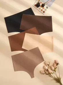 5 piezas Bragas simple de talle alto - Multicolor - Ver 1