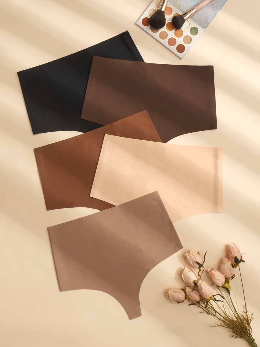 5 piezas Bragas simple de talle alto - Multicolor - Ver 1