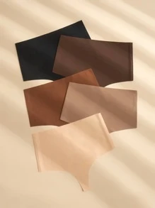 5 piezas Bragas simple de talle alto - Multicolor - Ver 3