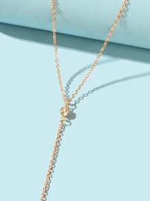 Rhinestone Decor Body Chain - Yellow Gold - View 4