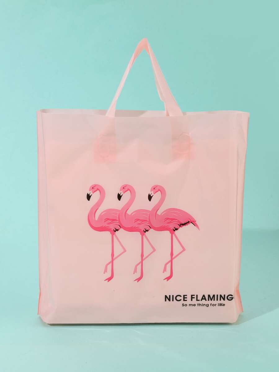 5入組粉紅色火烈鳥印花包裝袋,適用於禮品、珠寶、衣物包裝 - 彩色 - 查看 1