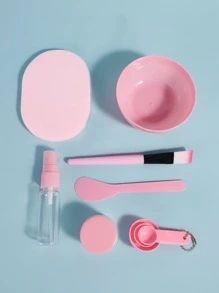 Facial Sheet Care Tools Facial Sheet Bowl, 9pcs Household Facial Sheet DIY Tools, Solid Color Portable Care Set - Baby Pink - View 4