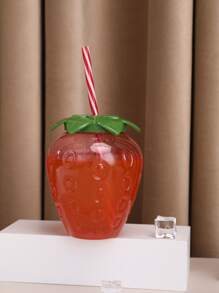 1pc Strawberry Shaped Straw Cup - Multicolor - View 1