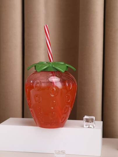 1pc Strawberry Shaped Straw Cup