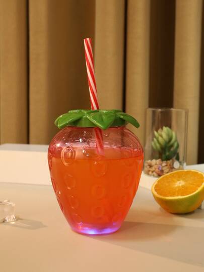 1pc Strawberry Shaped Straw Cup