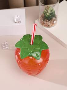 1pc Strawberry Shaped Straw Cup - Multicolor - View 3