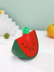 1入組帶吸管塑料隨行杯可愛西瓜設計保溫旅行廚房飲水杯 - 紅色 - 查看 3