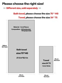 1pc Cartoon Bear Embroidered Bath Towel Or 1pc Face Towel - Blue - View 4