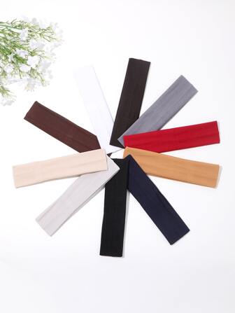 10pcs Women's Stretchy Headbands, Soft Fabric Headbands For Long/Short Hair, Suitable For Yoga, Running, Fitness Hair Accessories Winter Scarf Women Bandanas Soft Headwrap Women Hair Band