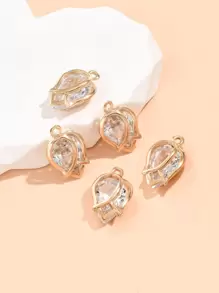 5pcs Charm Waterdrop Shaped Cubic Zirconia Pendant For Diy Bracelet, Necklace, Jewelry Making - Multicolor - View 2