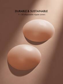 LUVLETTE Plus Reusable Sticky Adhesive Silicone No Show Nipple Covers-A Good Choice For Slim-Fitting T-Shirts - Cinnamon - View 3