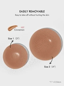 LUVLETTE Plus Reusable Sticky Adhesive Silicone No Show Nipple Covers-A Good Choice For Slim-Fitting T-Shirts - Cinnamon - View 5