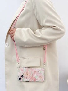 Floral Cherry Shockproof Bumper Case With Transparent Shell + Pink Shoelace Lanyard Compatible With IPhone 16/16 Pro/16 Plus/16 Pro Max/15/14/13/12/11/XR/7P/16E/IPhone 17/17 Pro/17 Air/17 Pro Max