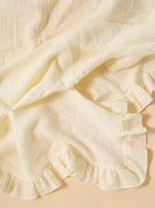 1pc Sweet Ruffle Muslin Swaddle Blanket, Soft Baby Hooded Towel, Stroller Cover Blanket, Sweet Gift For Every Girl, Suitable For Home And Travel, Valentine's Day Love - Beige - View 6