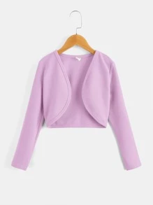 SHEIN Bé Gái Jackets màu trơn Giải trí - Màu Lilac Tím - Xem 1