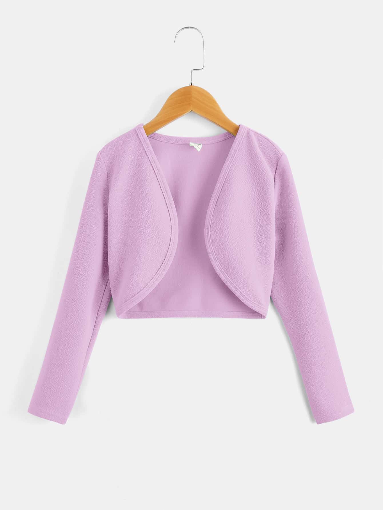 SHEIN Bé Gái Jackets màu trơn Giải trí - Màu Lilac Tím - Xem 1