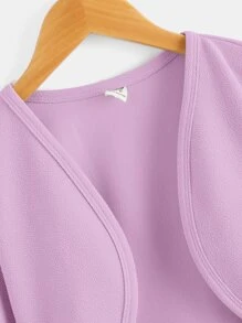 SHEIN Bé Gái Jackets màu trơn Giải trí - Màu Lilac Tím - Xem 3
