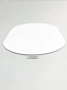 1pc Oval Shaped 2mm Thick Acrylic Decorative Mirror Sticker, Suitable For Bedroom, Living Room, Bathroom And Kitchen. Size: 30*26cm/11.81*10.25in Best Gifts - Silver - View 7