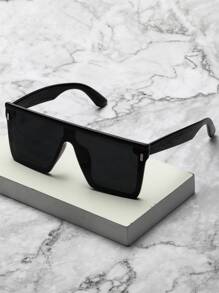1pc Men's TR Oversized Framed Decorative Shield-Shaped Polarized Fashion Sunglasses Beach Accessories Sun Glasses Sunglasses Shades For Summer Beach Vacation,Outdoor,Travel
