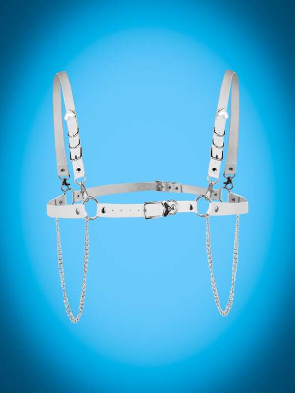 ROMWE Ring & Chain Decor Harness Belt SHEIN USA