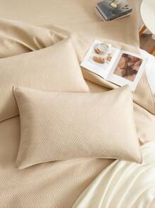1pair Quilted Pillowcase Without Filler - Khaki - View 4