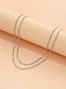 2pcs Minimalist Waist Chain - Silver - View 5