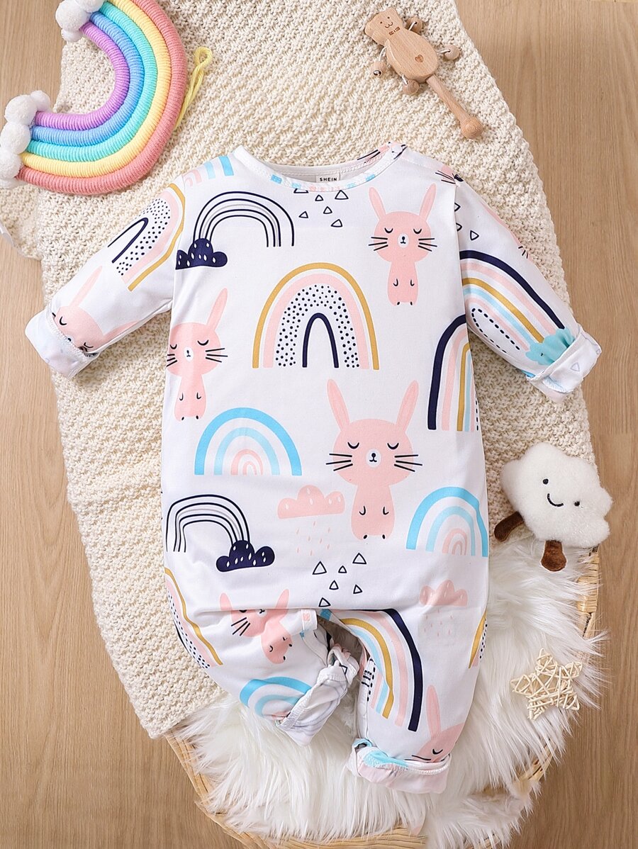 Áo liền quần Em bé Hoạt hình Giải trí - trắng - Xem 1