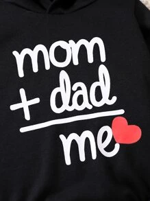 嬰兒女孩心形和字母圖形蝴蝶結細節連帽連體衣