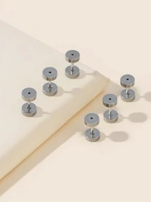 6pcs Round Decor Nipple Ring - Silver - View 1