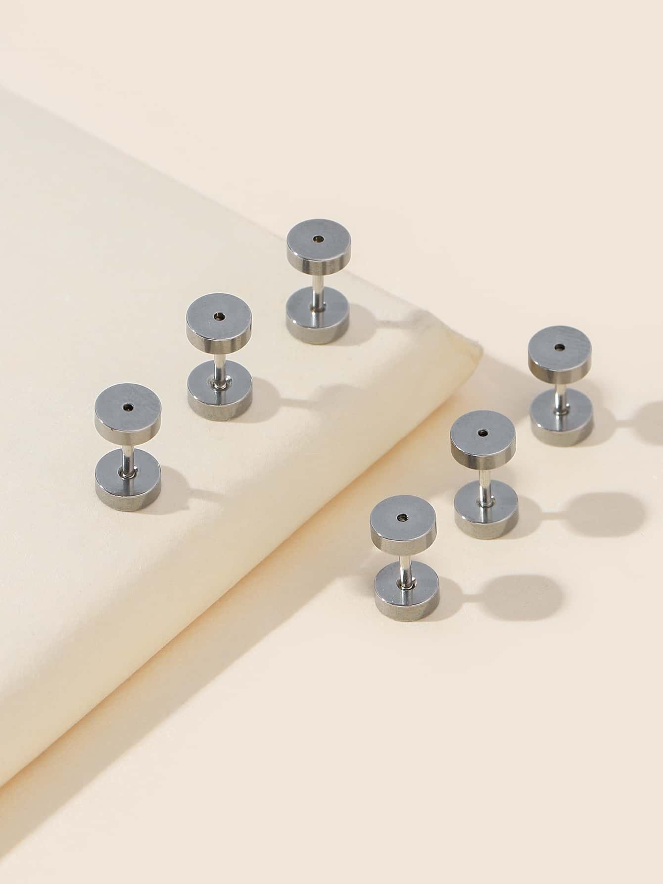 6pcs Round Decor Nipple Ring - Silver - View 1