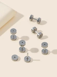 6pcs Round Decor Nipple Ring - Silver - View 2