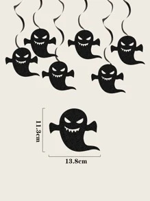 6pcs Halloween Hanging Swirl Decoration - Black - View 3