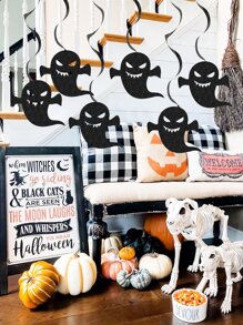 6pcs Halloween Hanging Swirl Decoration - Black - View 4