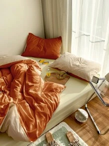 雙色被套套裝不附帶內芯 - 薑色 - 查看 3