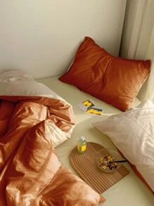 雙色被套套裝不附帶內芯 - 薑色 - 查看 4