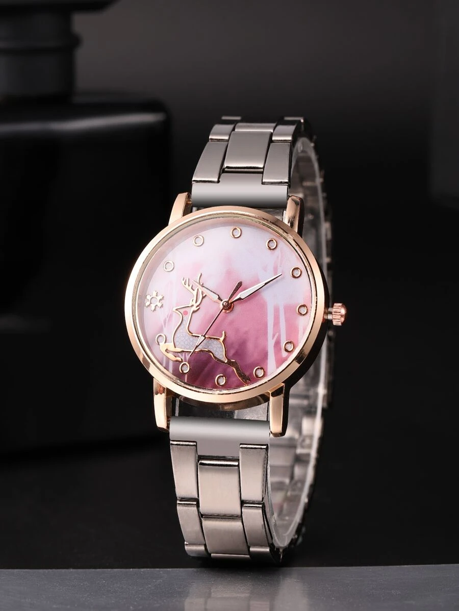 Đồng hồ thạch anh con trỏ tròn - màu đen - Xem 1