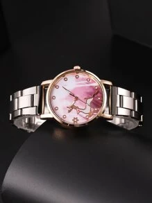 Đồng hồ thạch anh con trỏ tròn - màu đen - Xem 2