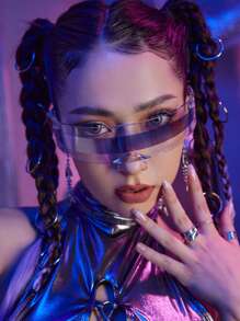 ROMWE Full Wrap-Around Fashion Glasses - Clear - View 1