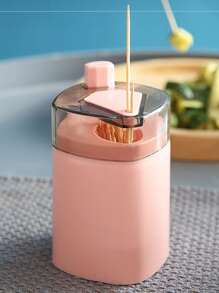 1 cái/2 cái/bộ Hộp đựng tăm bật lên màu ngẫu nhiên - Nhiều màu - Xem 4