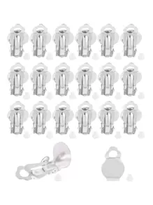 1 包：20 个耳环夹 + 20 个耳钉，夹式耳环转换器，用于 DIY 非穿孔耳环制作