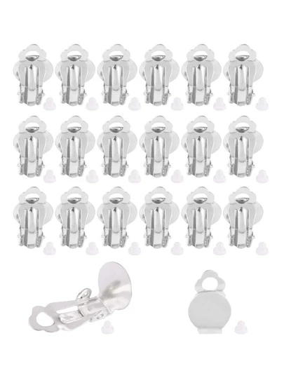 1 包：20 个耳环夹 + 20 个耳钉，夹式耳环转换器，用于 DIY 非穿孔耳环制作