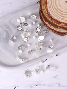 1 包：20 个耳环夹 + 20 个耳钉，夹式耳环转换器，用于 DIY 非穿孔耳环制作