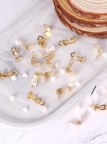 1 Pack Of 20 Earring Clips + 20 Ear Plugs, For DIY Non-Pierced Earring Making, Earring Converter - Yellow Gold - View 5