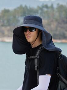 1 Miếng Nam Có thể tháo rời Thoáng khí Câu cá  Mũ lưỡi trai Với Chống nắng Cape Thích hợp Đối với Ngoài trời Và Sử dụng hàng ngày - Màu xám đen - Xem 3