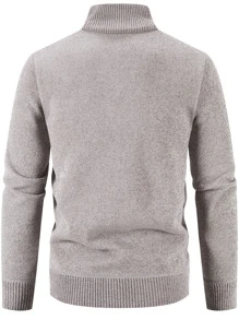 Manfinity Homme Hombres Cárdigan tejido de canalé cremallera - Albaricoque - Ver 2